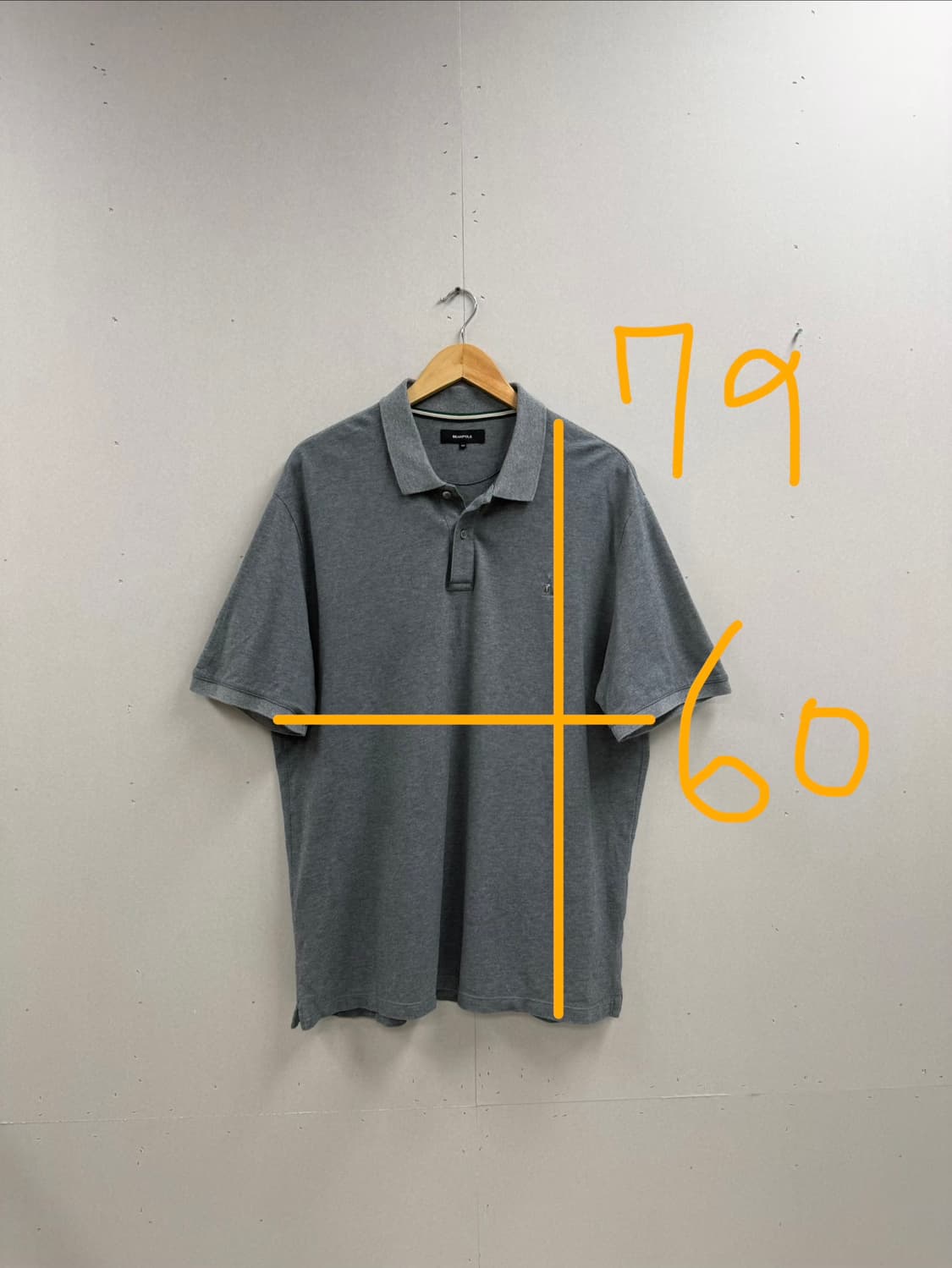 남성 xxl /  빈폴 반팔 카라티 차콜 상품이미지2