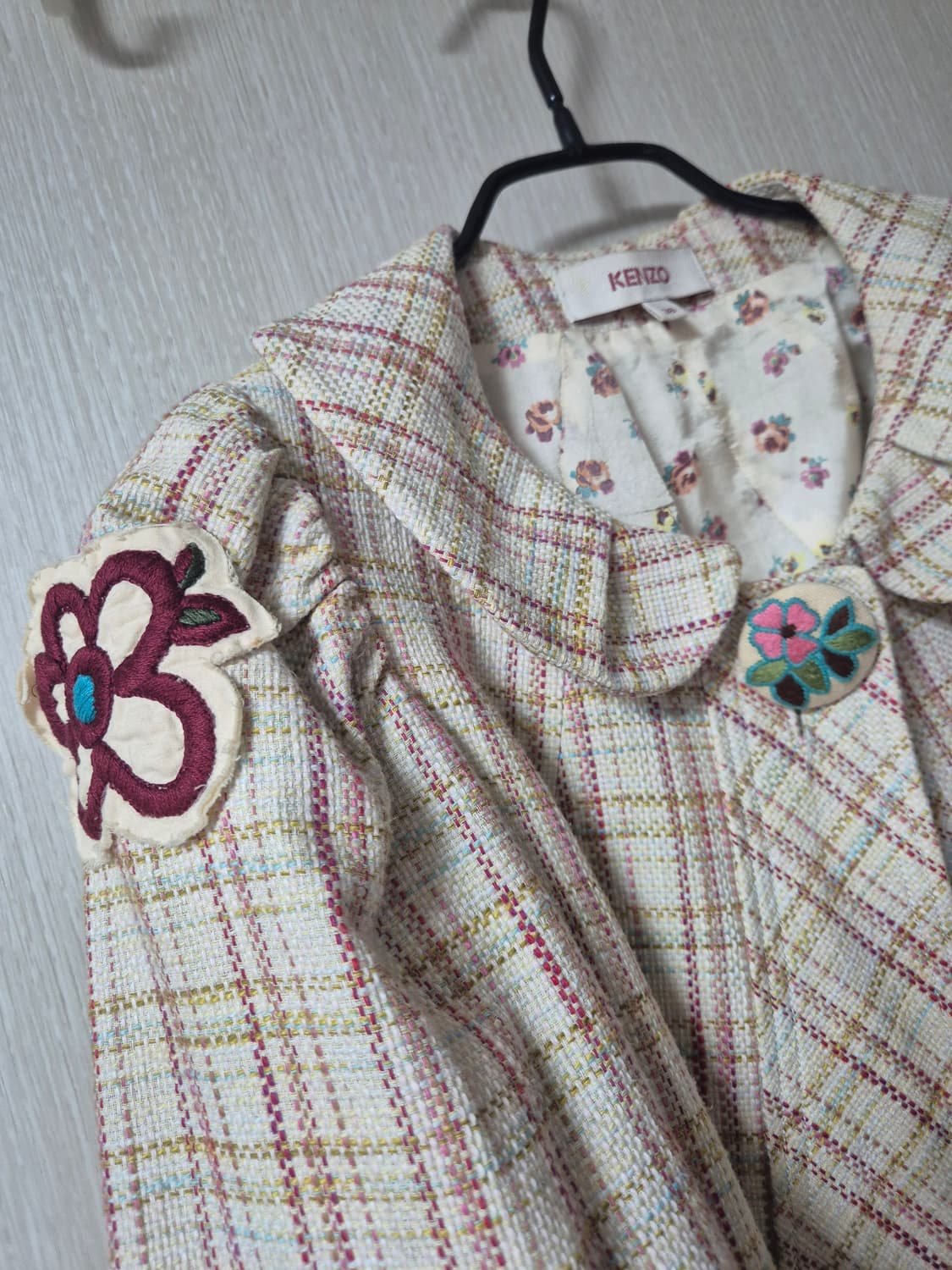 (정품) 겐죠 겐조 플라워 패치 라운드넥 자켓 36 상품이미지5