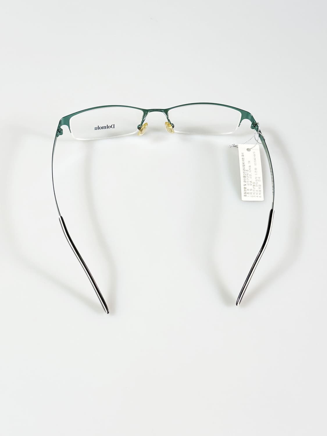 DOMOLU 다크그린 메탈 반무테 스퀘어 빈티지 안경 상품이미지5