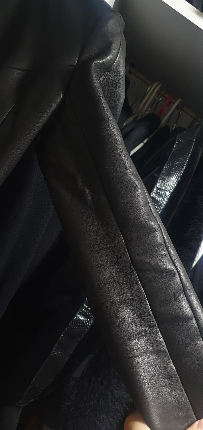 (소매 버튼하자 있음) 발망 실버 버튼 나폴레옹 램스킨 자켓 34 사이즈 상품이미지7