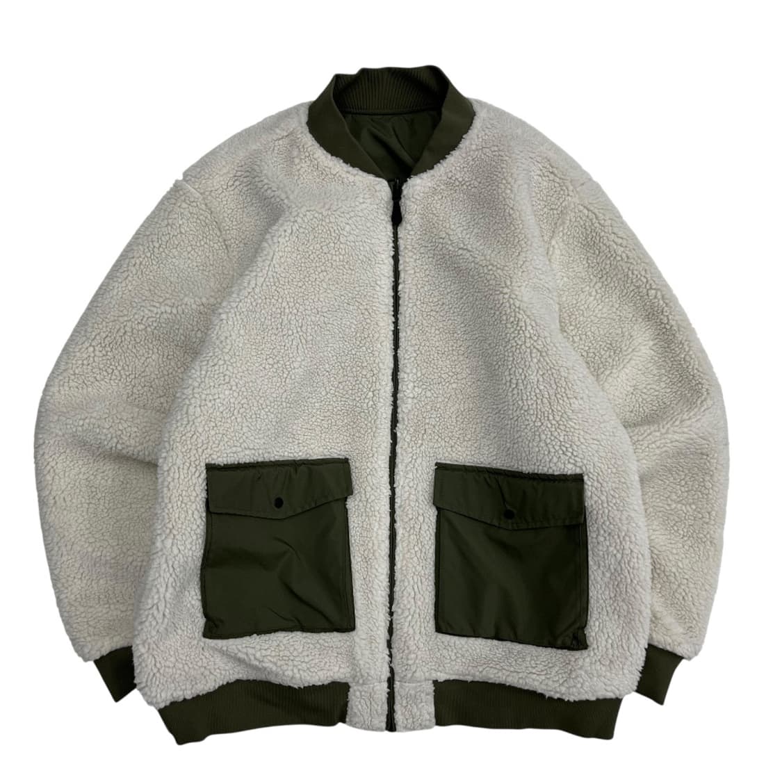 반스 카키 리버시블 뽀글이 자켓 XL 상품이미지5