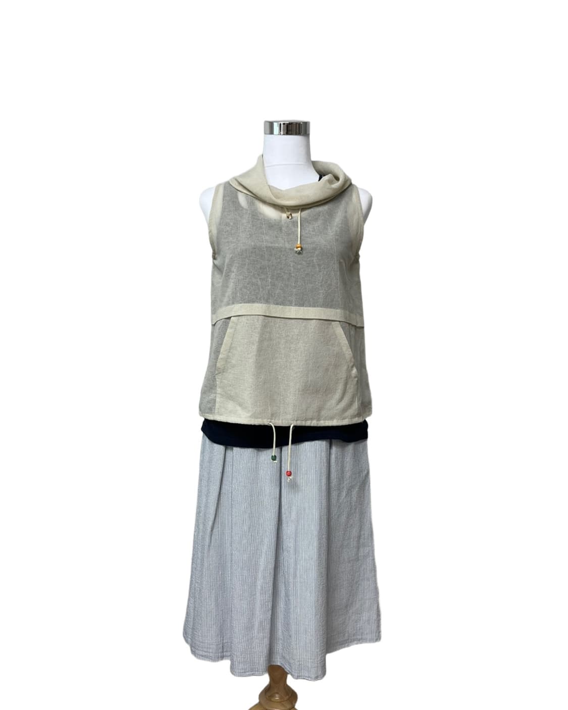 Turtleneck see through vest 상품이미지6