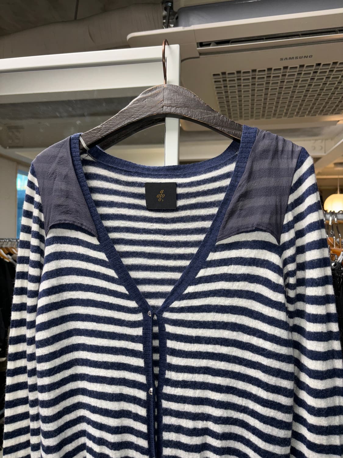 Ato 스트라이프 견장 가디건 상품이미지4