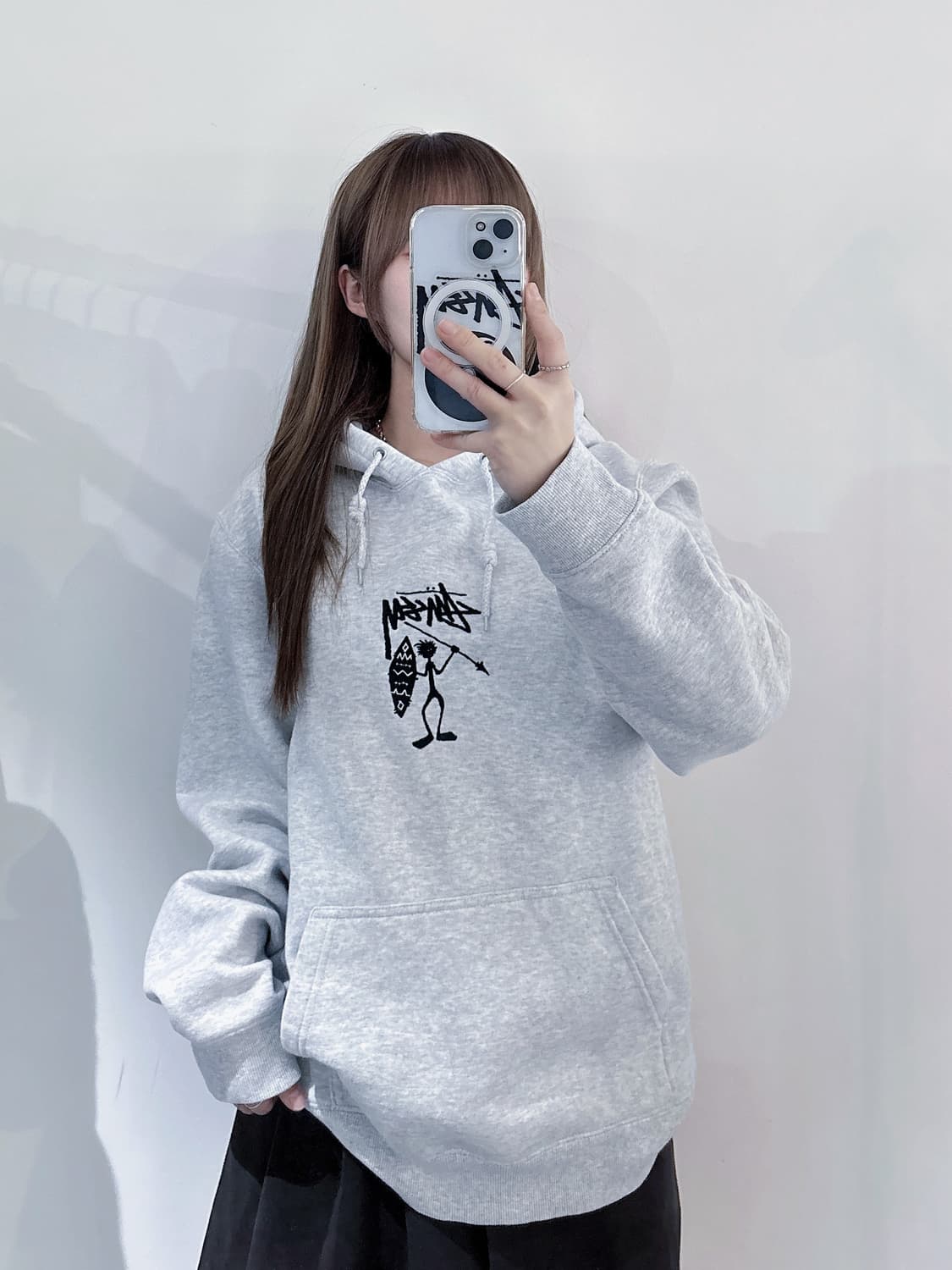 스투시 그레이 트라이브맨 후드 상품이미지1