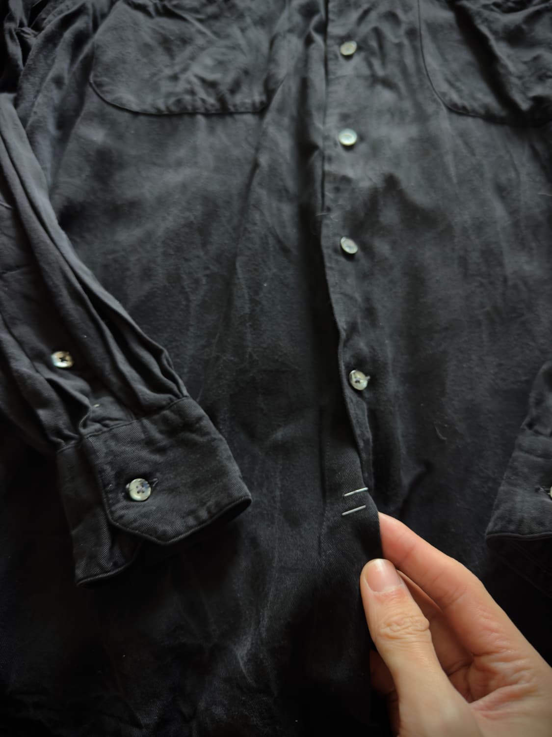 USA John Clarendon black Rayon shirt 상품이미지4