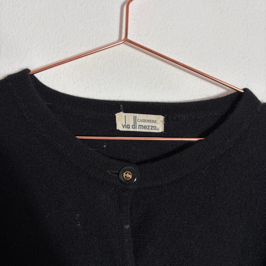 Via di Mezzo 블랙 캐시미어 100% 가디건(L) 상품이미지3