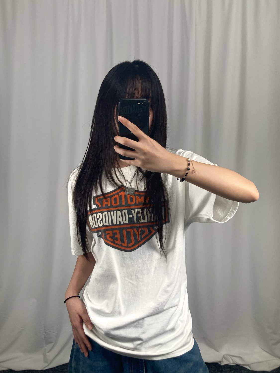 할리데이비슨 빅로고 화이트 반팔 상품이미지2