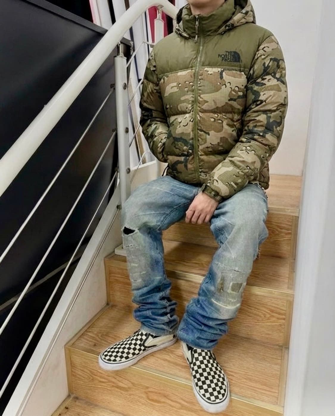 노스페이스 노벨티 눕시 카모 구스다운 숏패딩 상품이미지1