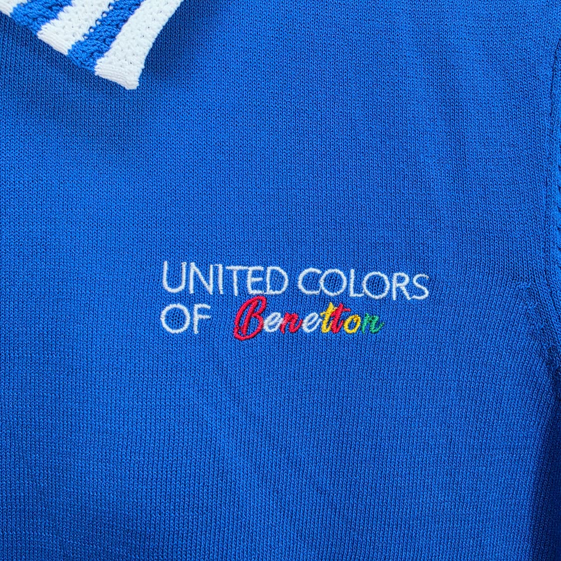 25SS 베네통 여성 반팔 칼라 니트 티셔츠 100(L)사이즈 새상품급 상품이미지4