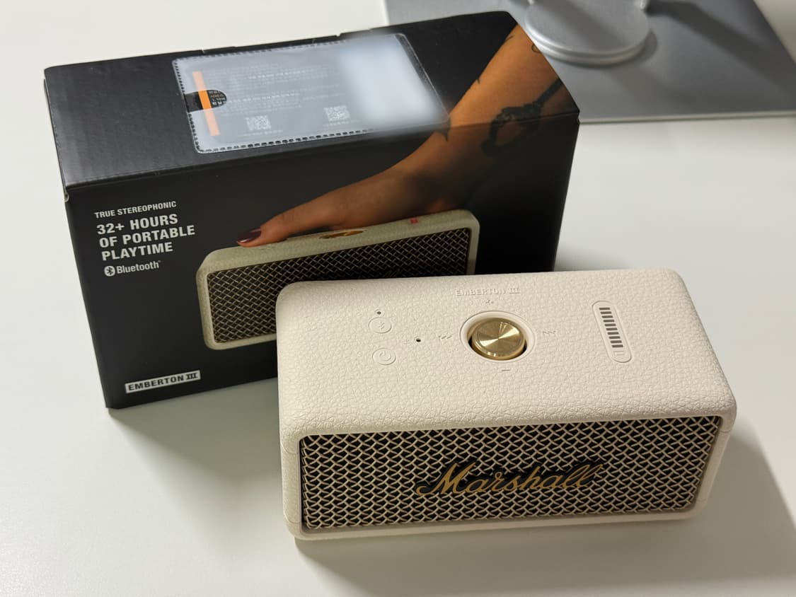 마샬 엠버튼3 크림 블루투스 스피커 상품이미지1