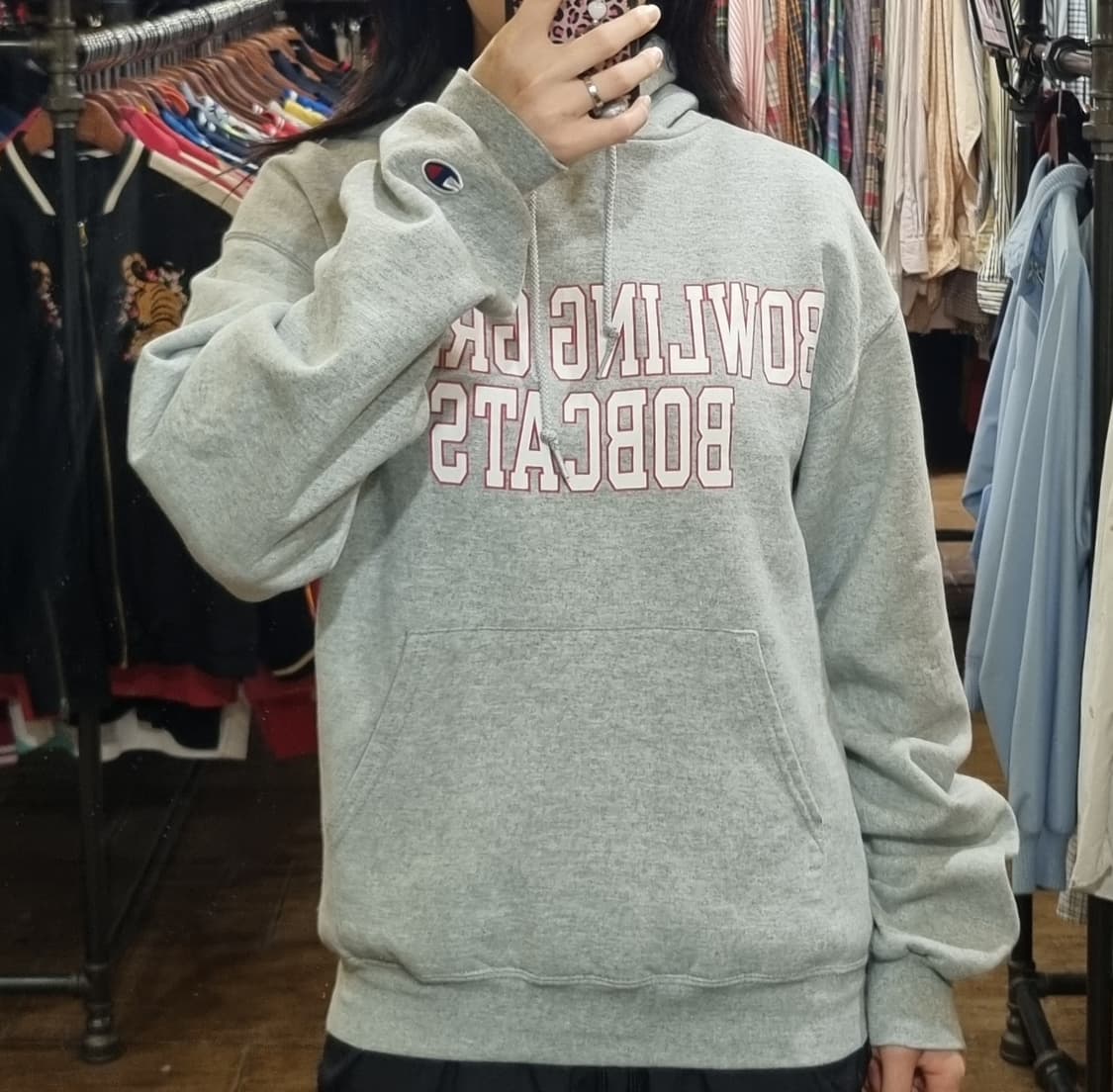 [Hi] champion  챔피온 후드티 그레이 상품이미지3