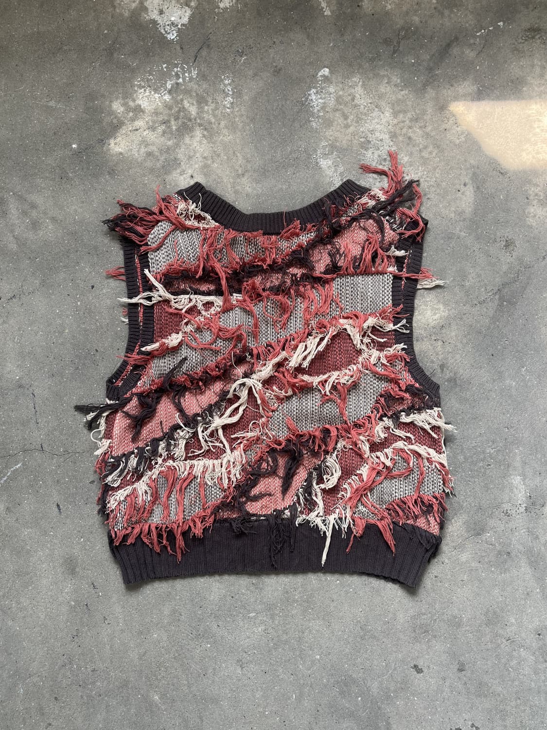 Jeanasis 그런지 니트 크롭 베스트 상품이미지4