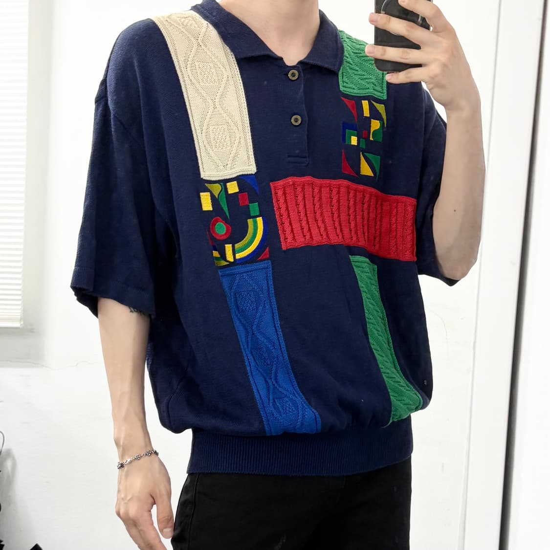 발렌시아가 90s 카라넥 니트 반팔 티셔츠 상품이미지1