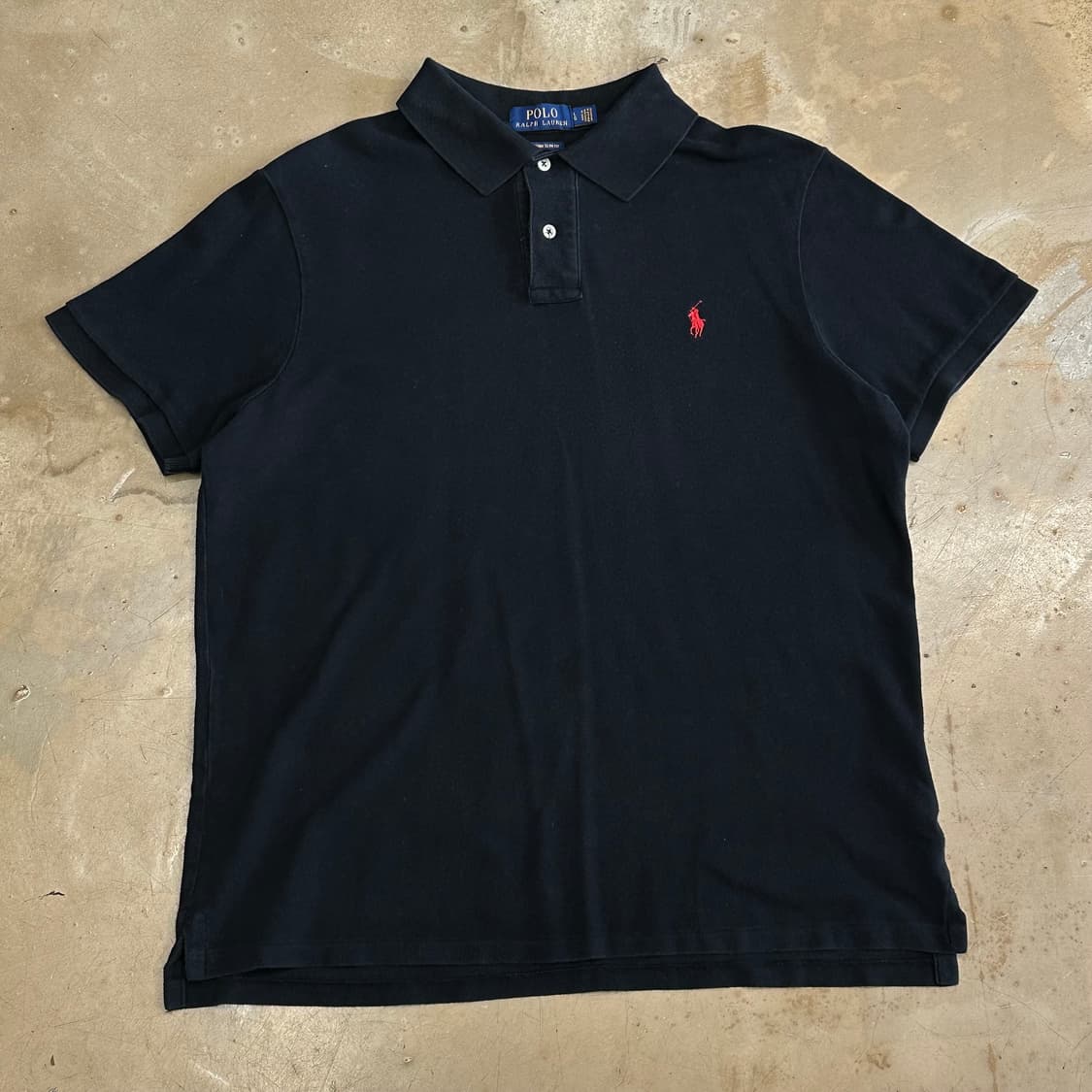 L 폴로랄프로렌 커스텀 슬림핏 블랙 카라 반팔 티셔츠 상품이미지2