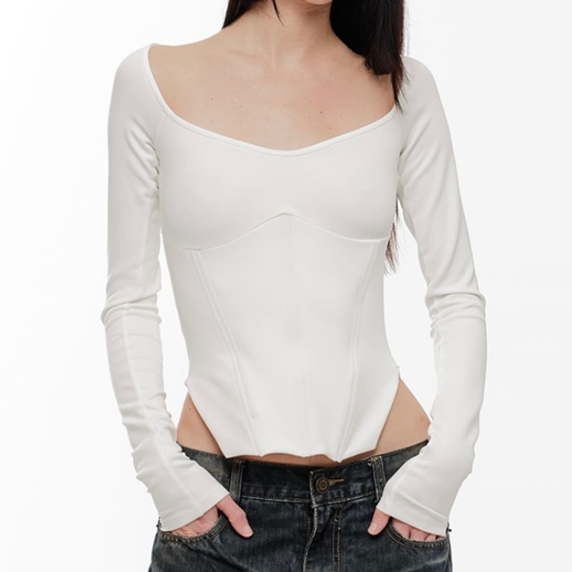 2000아카이브스 EL CORSET TOP (IVORY) 코르셋탑 상품이미지2