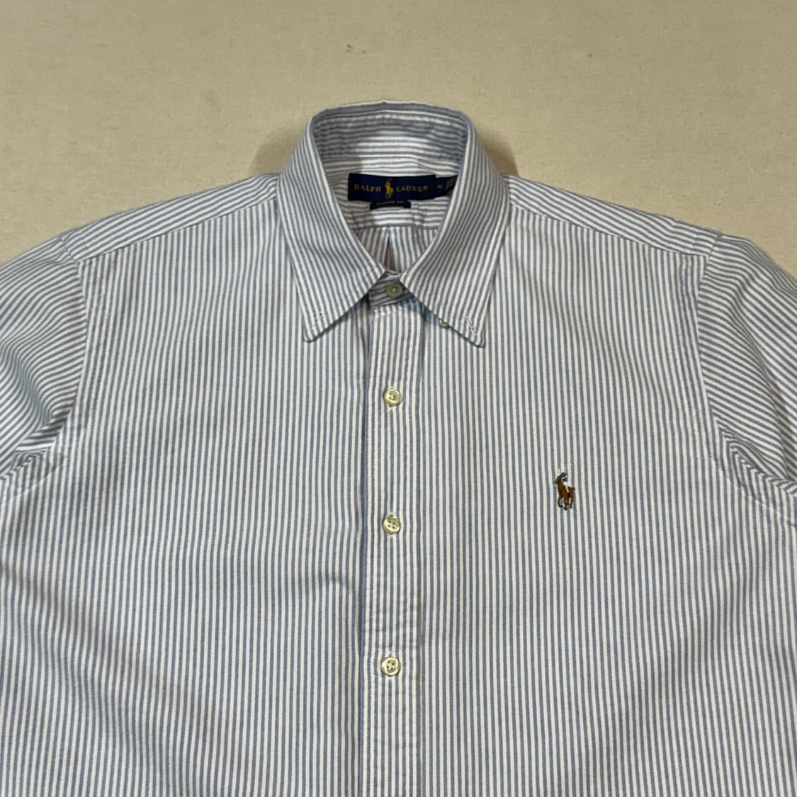 M) 폴로 랄프로렌 클래식핏 하늘색 스트라이프 옥스포드 셔츠 상품이미지3