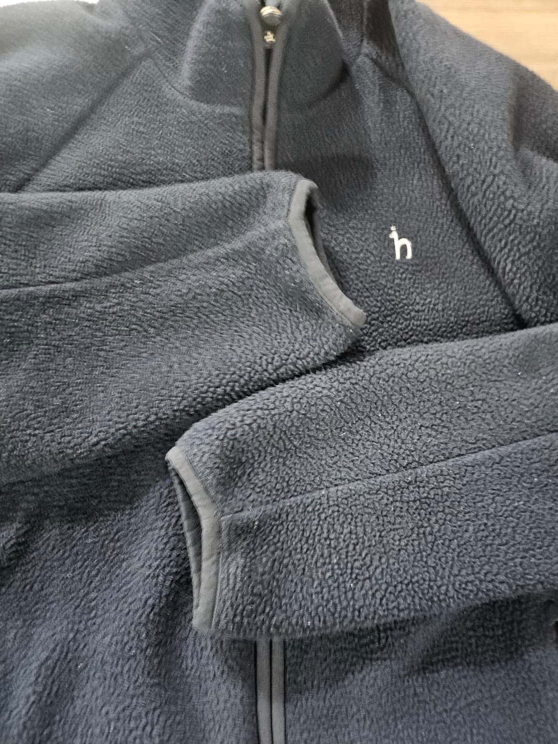 헤지스골프  네이비 뽀글이 플리스 집업 105 상품이미지3