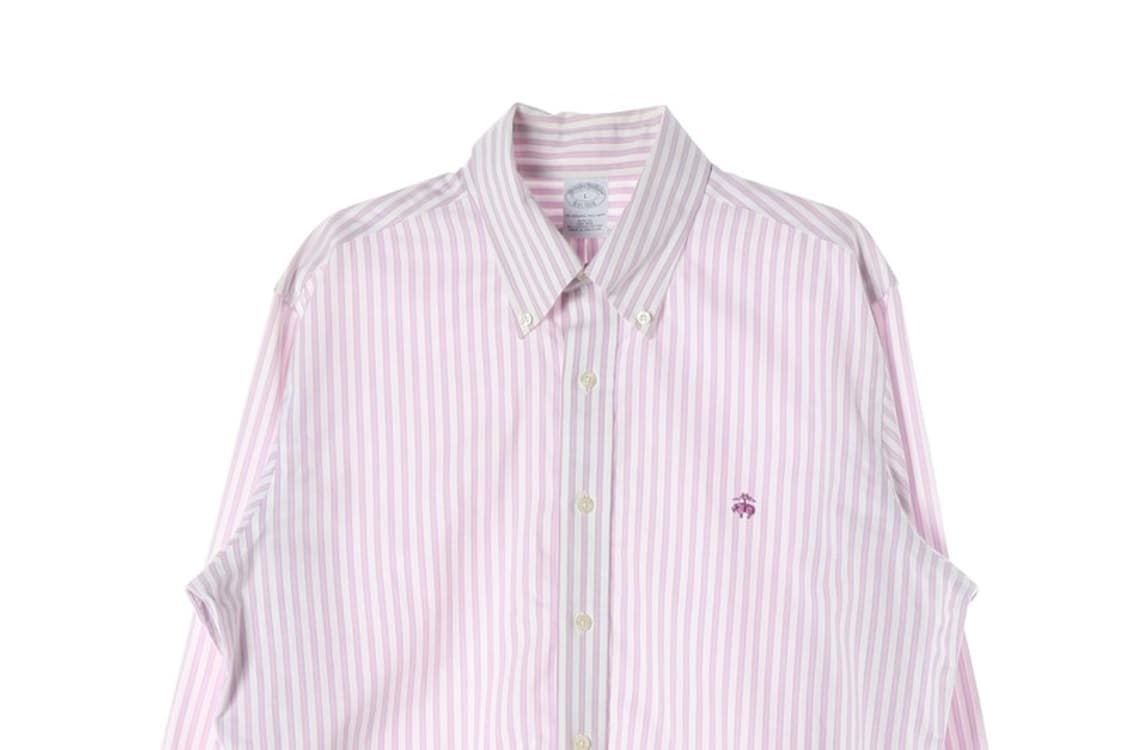 브룩스브라더스 수피마 코튼 넌아이언 슬림핏 셔츠 L 상품이미지3