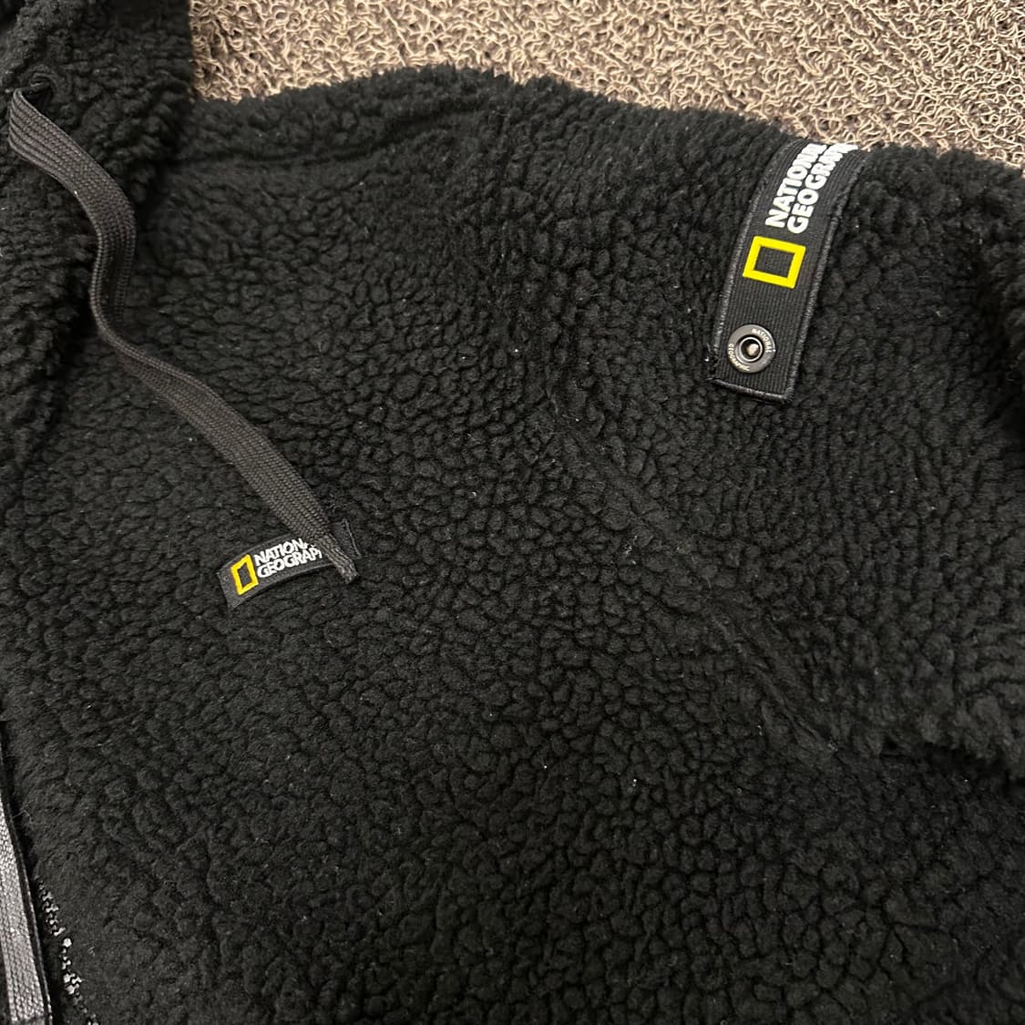 내셔널지오그래픽 뽀글이 털 후리스 집업 자켓 블랙 L 상품이미지3