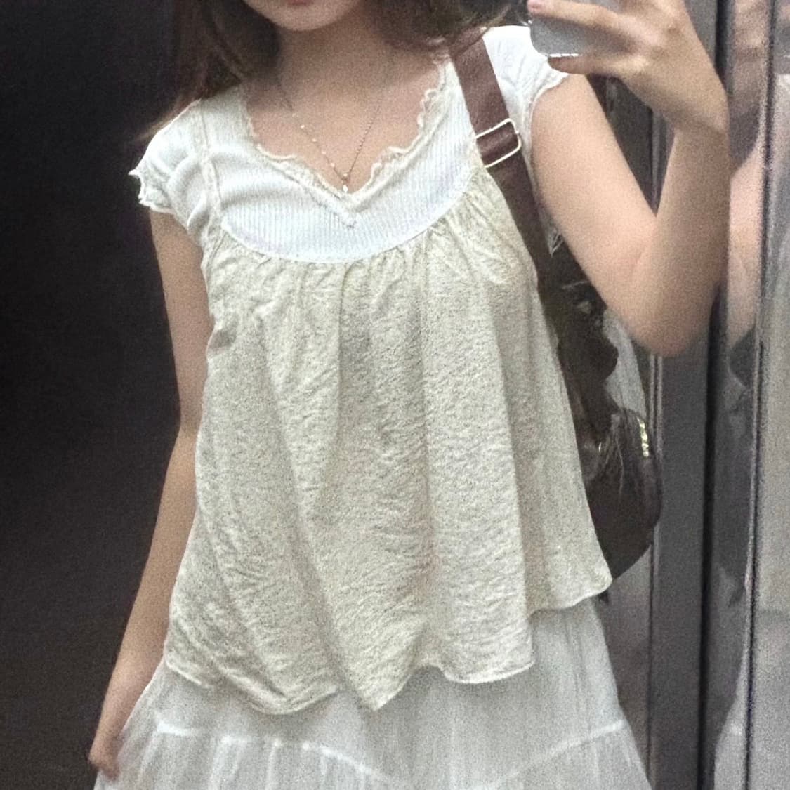 빈티지 끈나시 블라우스 상품이미지3