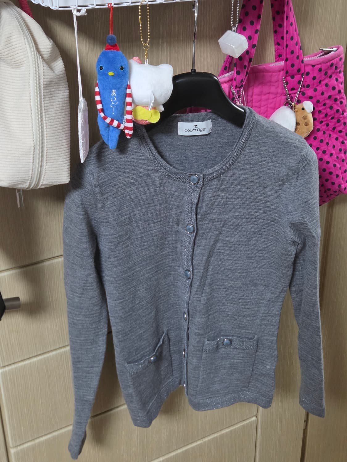 꾸레쥬 그레이 니트 가디건 상품이미지1