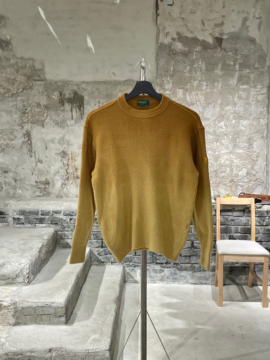 겐조 골프 골드 그라데이션 자카드 울 니트 상품이미지1