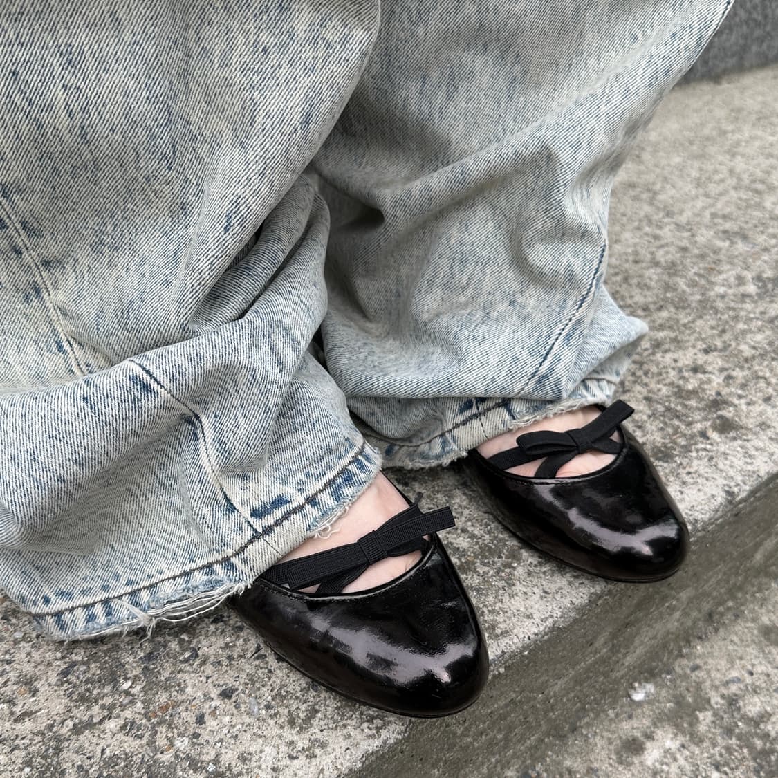 00s *rare 프라다 스포츠 가죽 리본 플랫 슈즈 상품이미지7