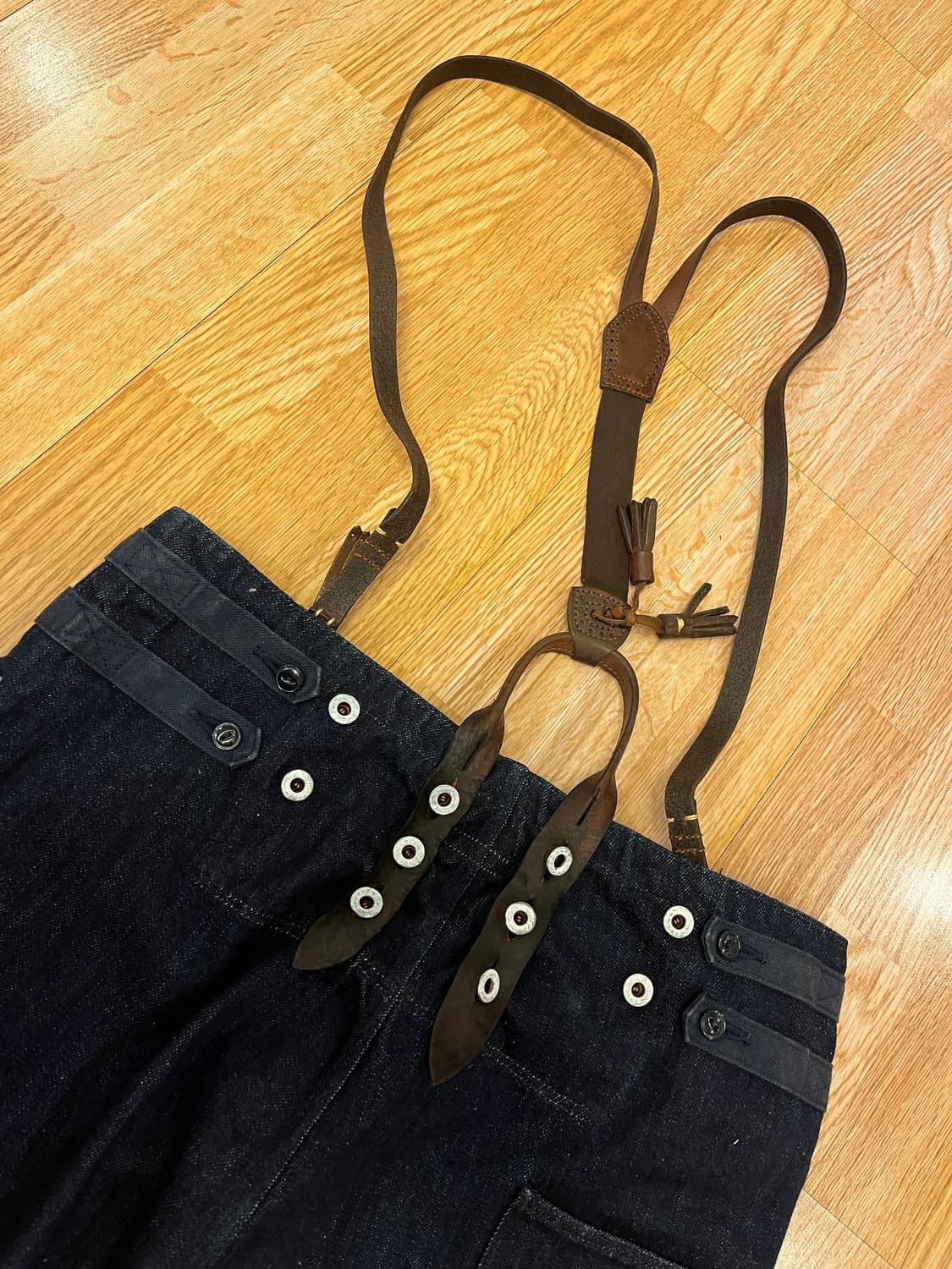 캐피탈 12 온즈 데님 7 스타 서스펜더 팬츠 인디고 상품이미지4