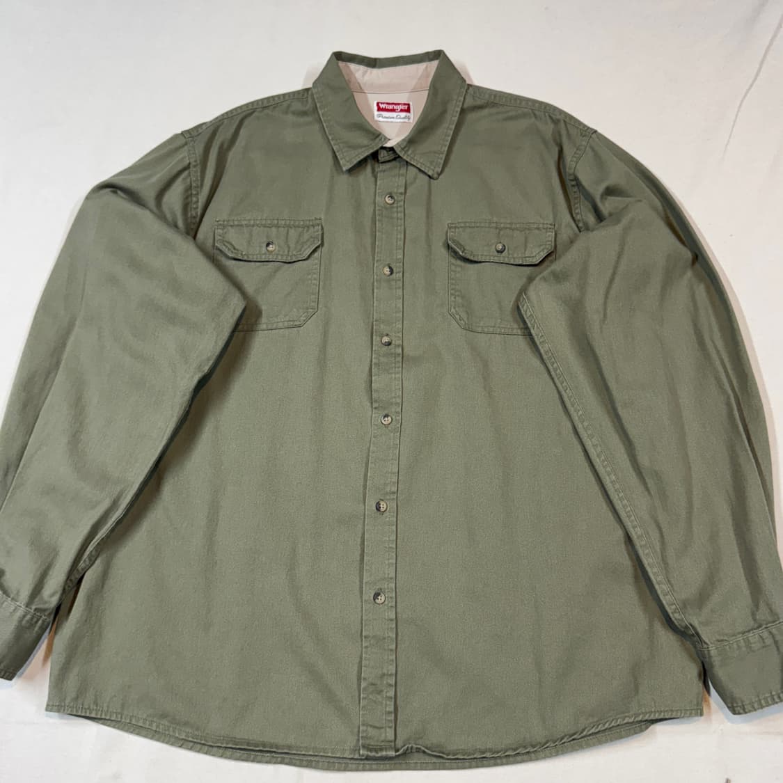 XL) Wrangler 랭글러 투포켓 워크웨어 코튼 셔츠 올리브 상품이미지2