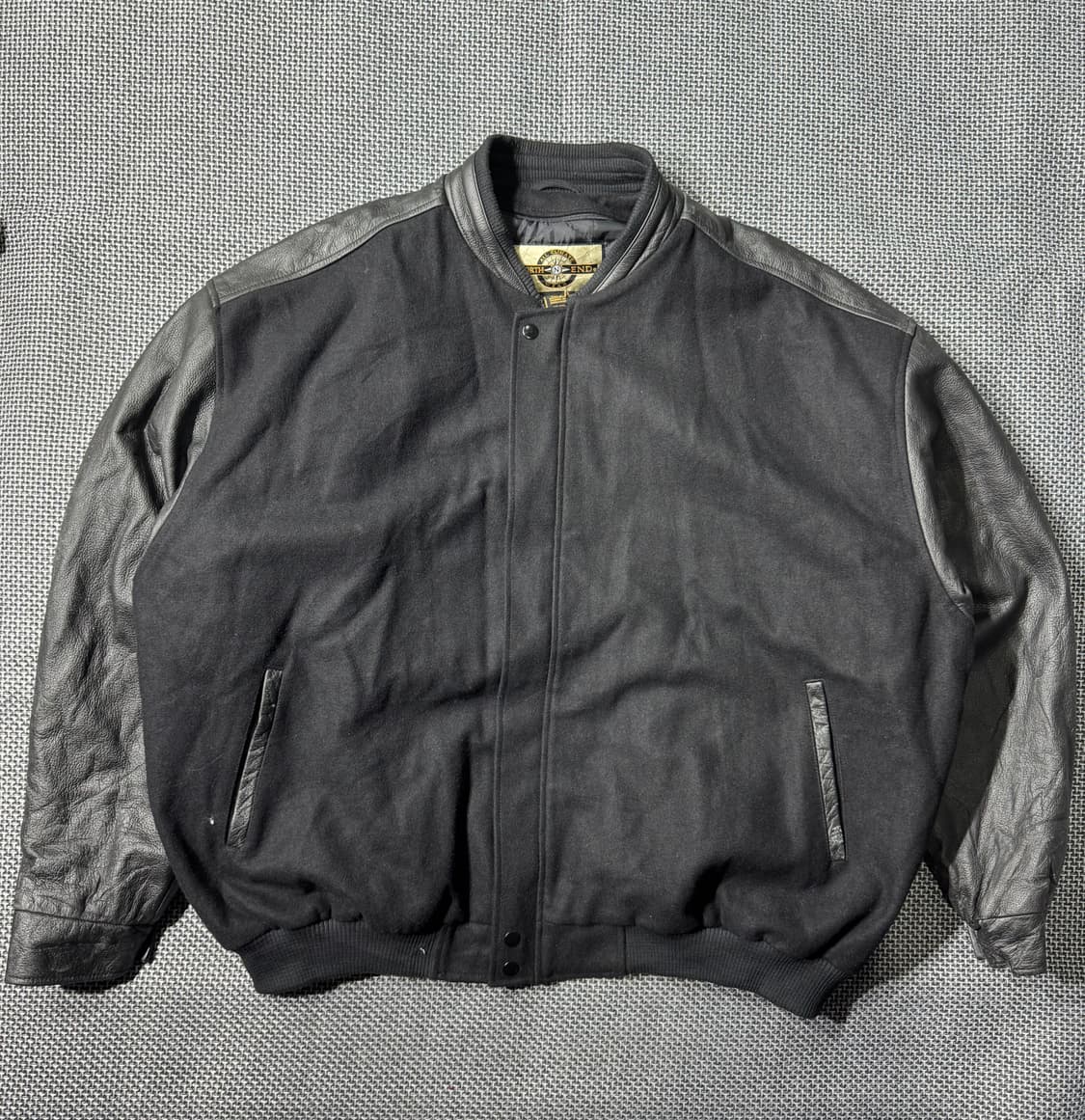 빈티지 바시티 자켓 블랙 ( 5XL/OLD-7954 ) 상품이미지1