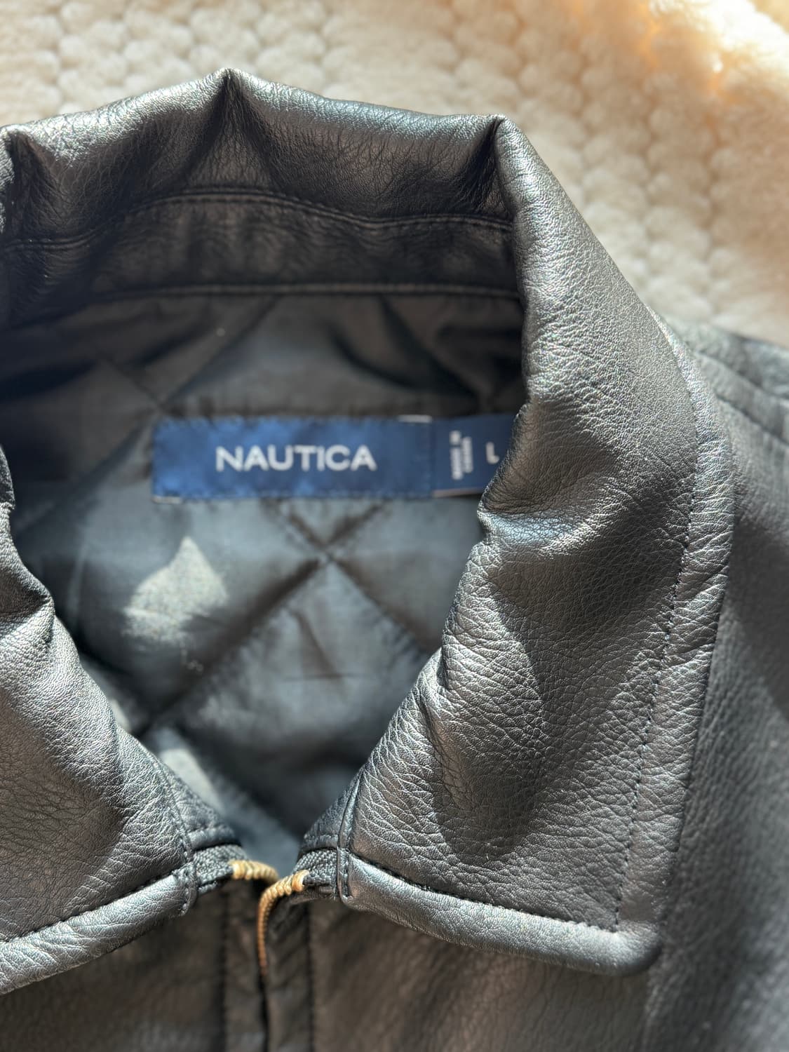 노티카 블랙 레더 자켓 L 상품이미지4