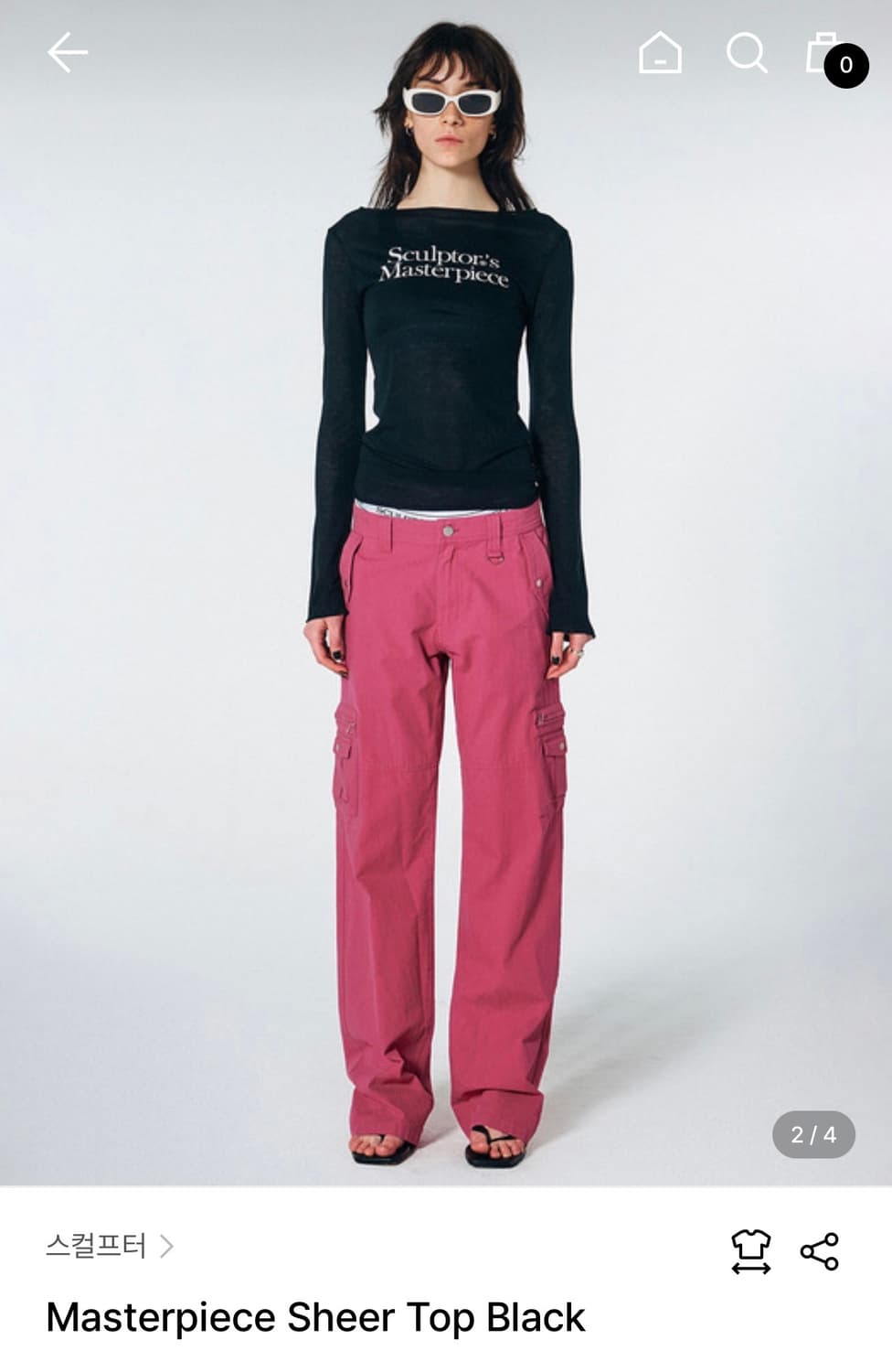 스컬프터) Masterpiece Sheer Top BK M 상품이미지1