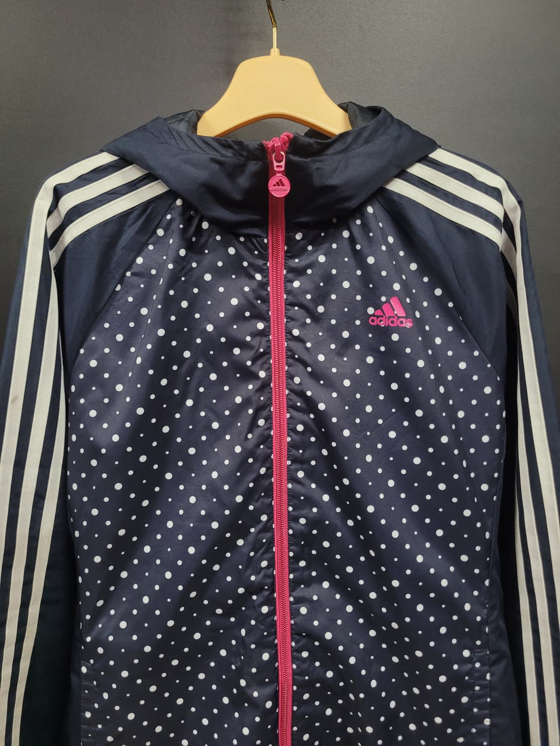 아디다스 도트 땡땡이 롱 패딩 자켓 벤치 코트 상품이미지2