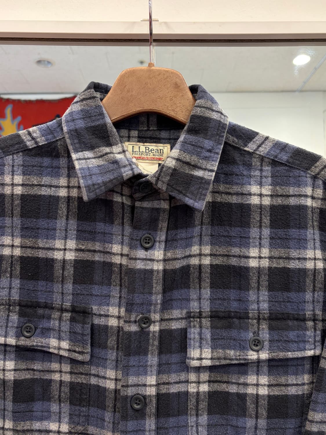 00s L.L.Bean 엘엘빈 헤비코튼 샤모아 플란넬 체크 셔츠 상품이미지3