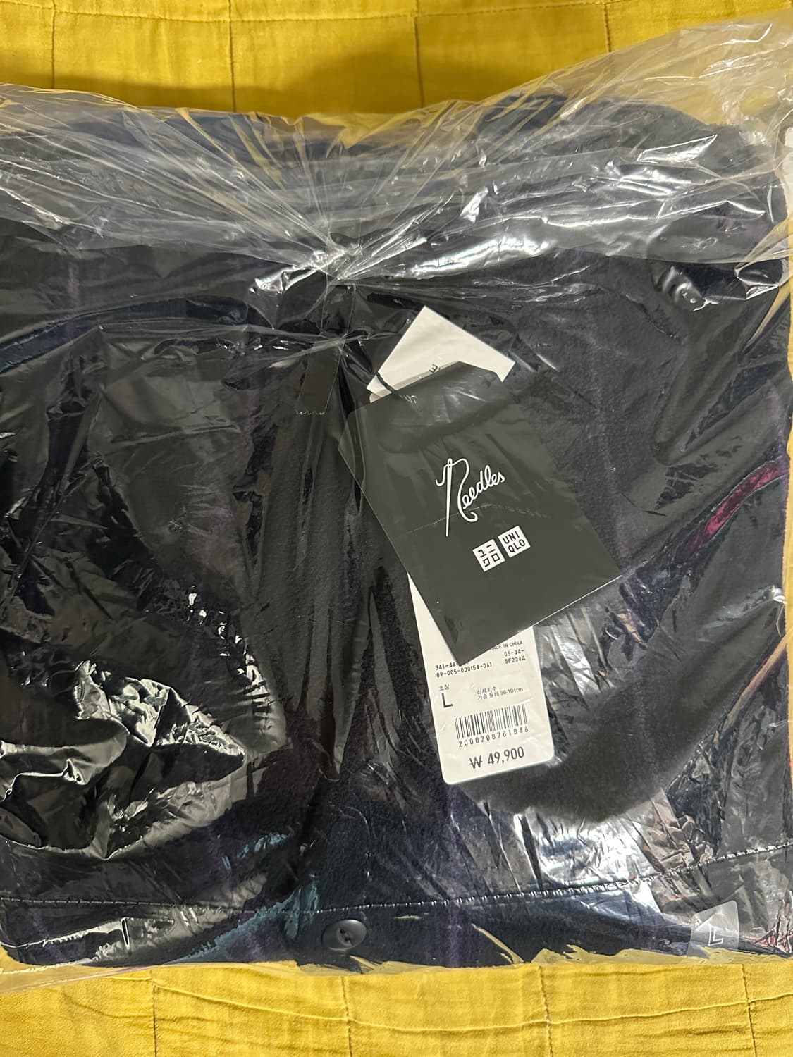 유니클로 x 니들스 플리스 오버사이즈 가디건 블랙 L XL 새제품 판매 상품이미지2