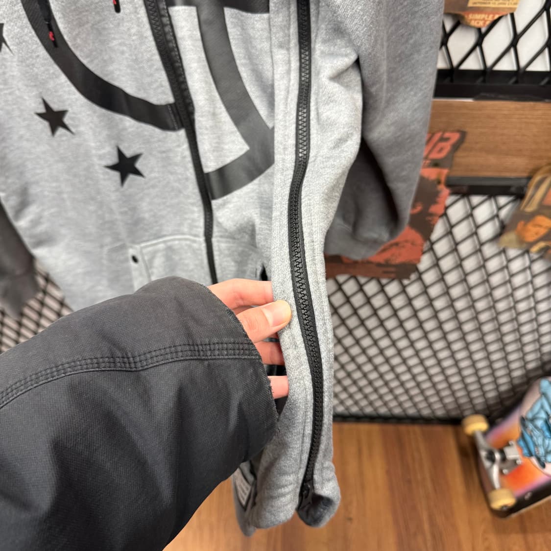 나이키 에어 후드 집업 전면 에슬레틱 빅로고 포인트 그레이 상품이미지7