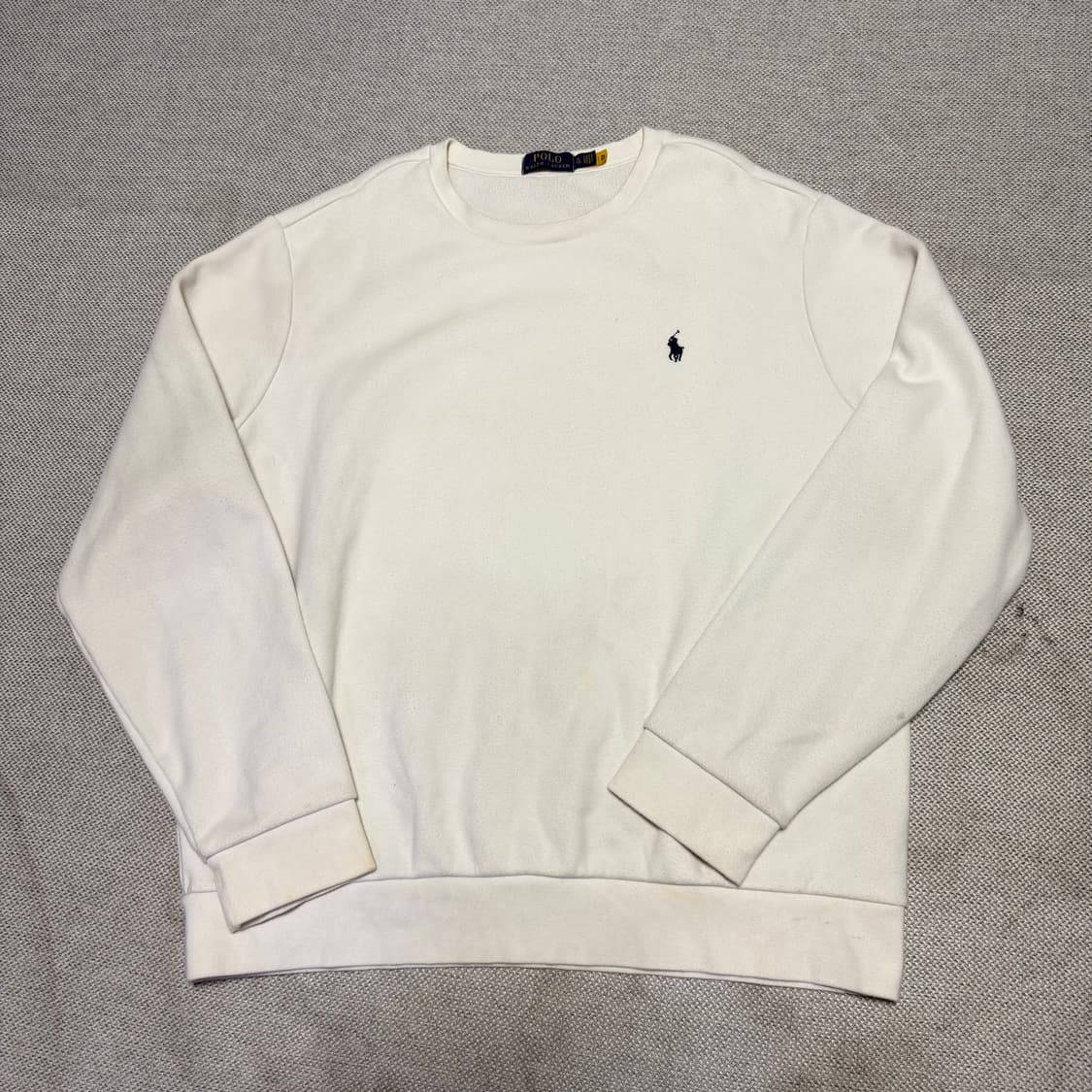 폴로 랄프로렌 화이트 기모 맨투맨 상품이미지1