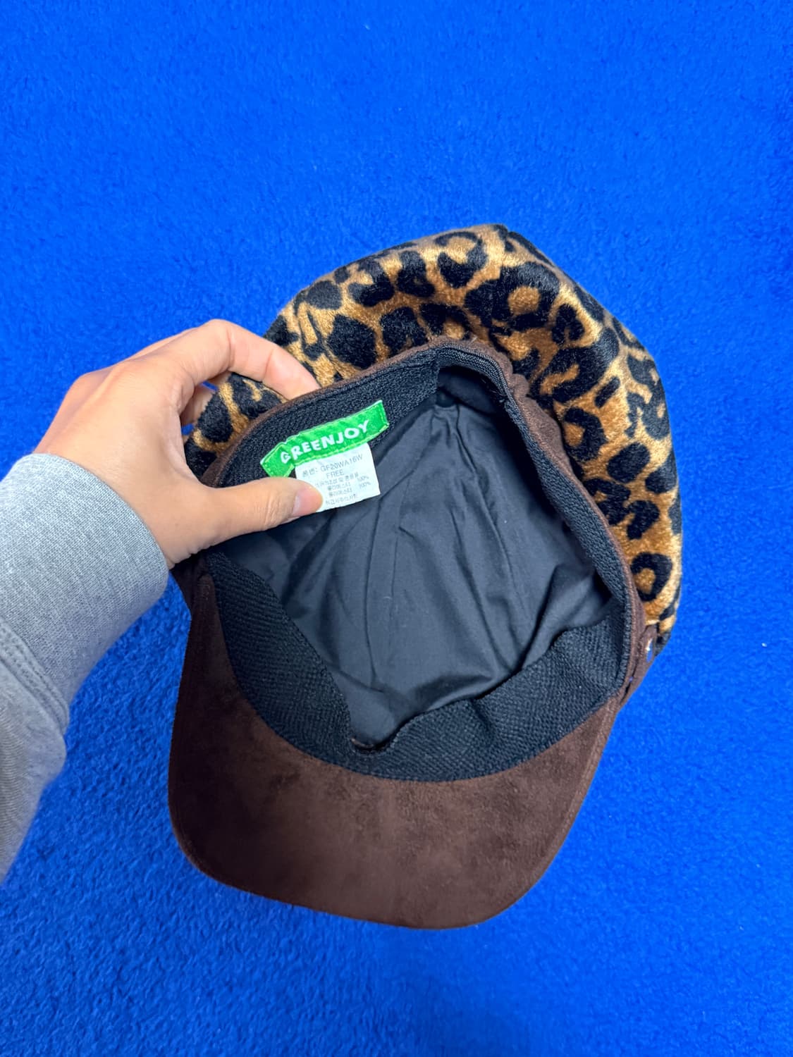 갸루 Y2K 레오파드 헌팅캡 브라운 s 상품이미지3