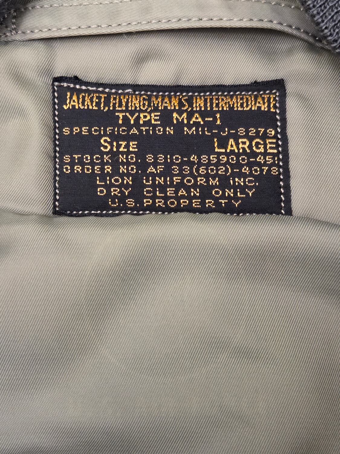 버즈릭슨 TYPE MA-1 LION UNIFORM Large 상품이미지4