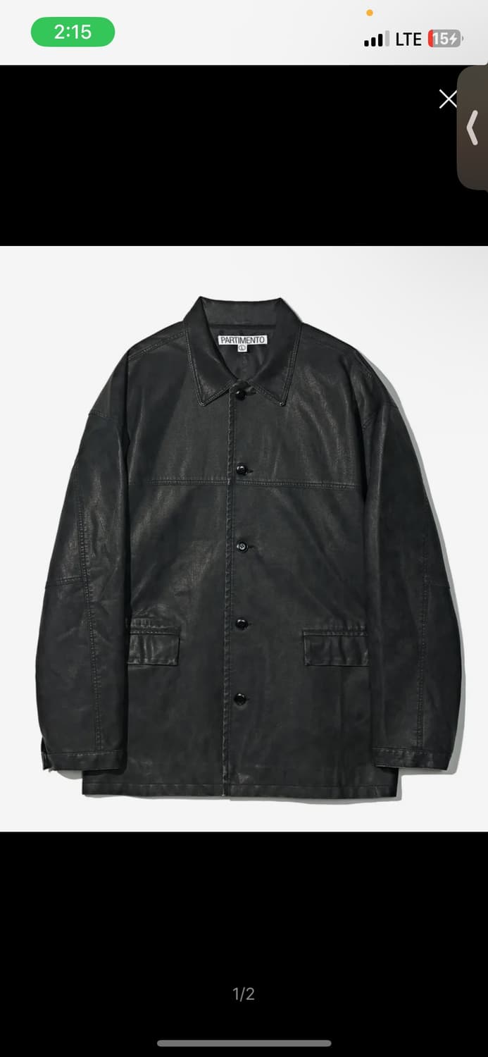 파르티멘토 VTG 워시드 레더 카 코트 블랙 L 카코트 car coat 상품이미지1