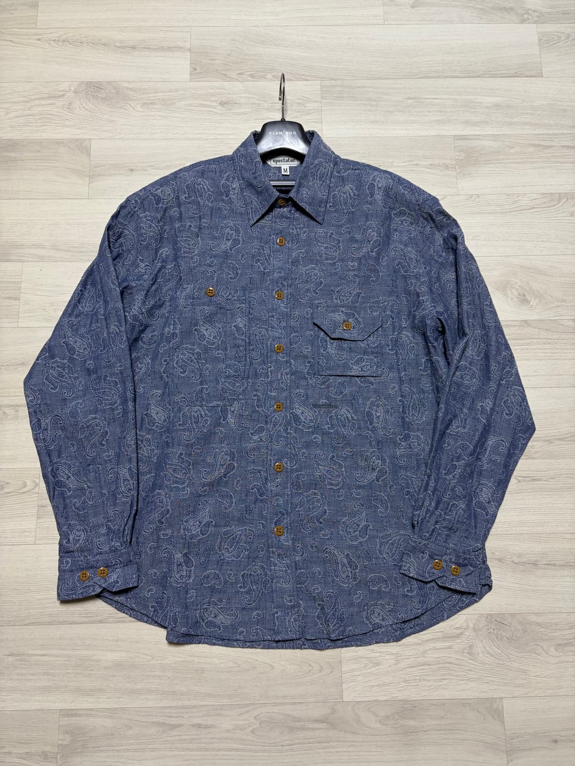 스펙테이터 워크 셔츠A 페이즐리 샴브레이 셔츠 M사이즈 판매 상품이미지1