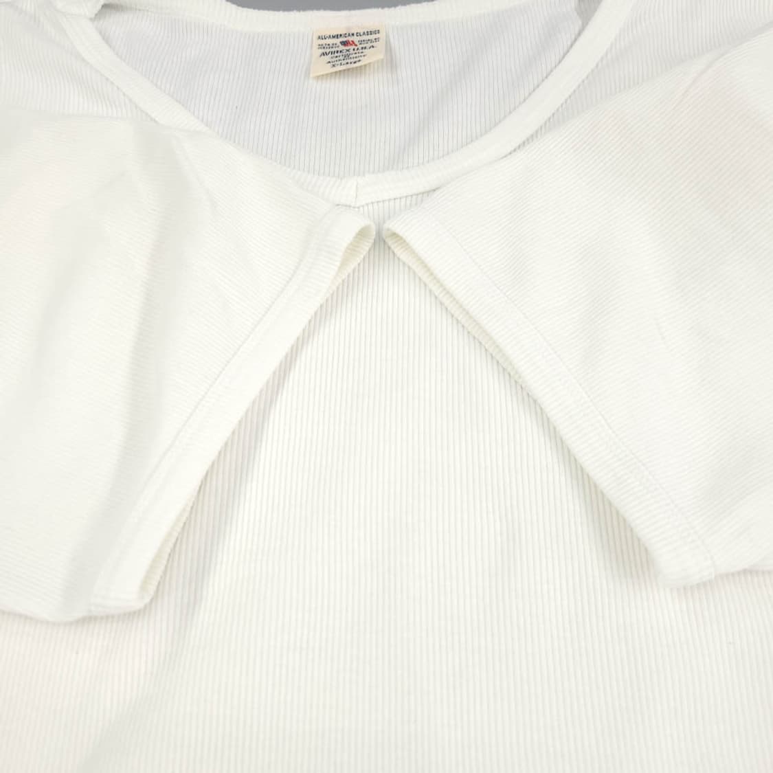 AVIREX WHITE RIBBED SHORT SLEEVE 상품이미지3