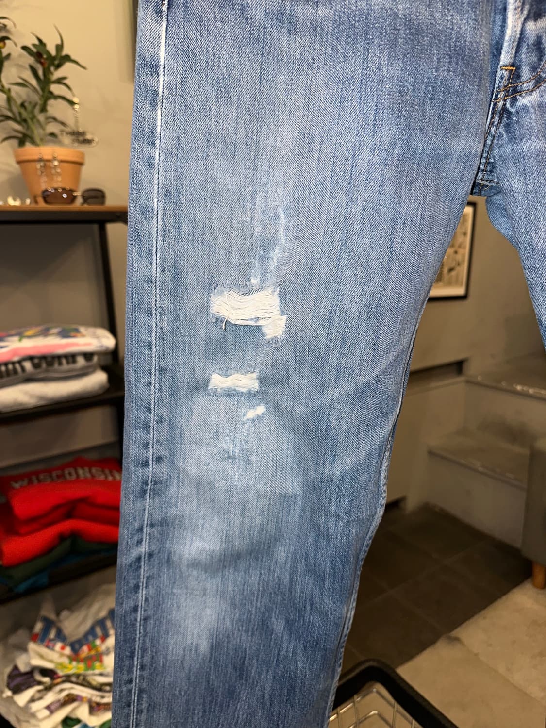 90’s Levi’s 501 553 USA distressed denim 상품이미지6