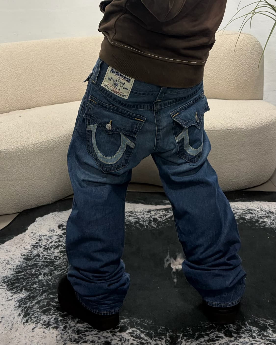 90s TRUERELIGION 데님 홀스슈 스트레이트핏 데님팬츠 상품이미지1