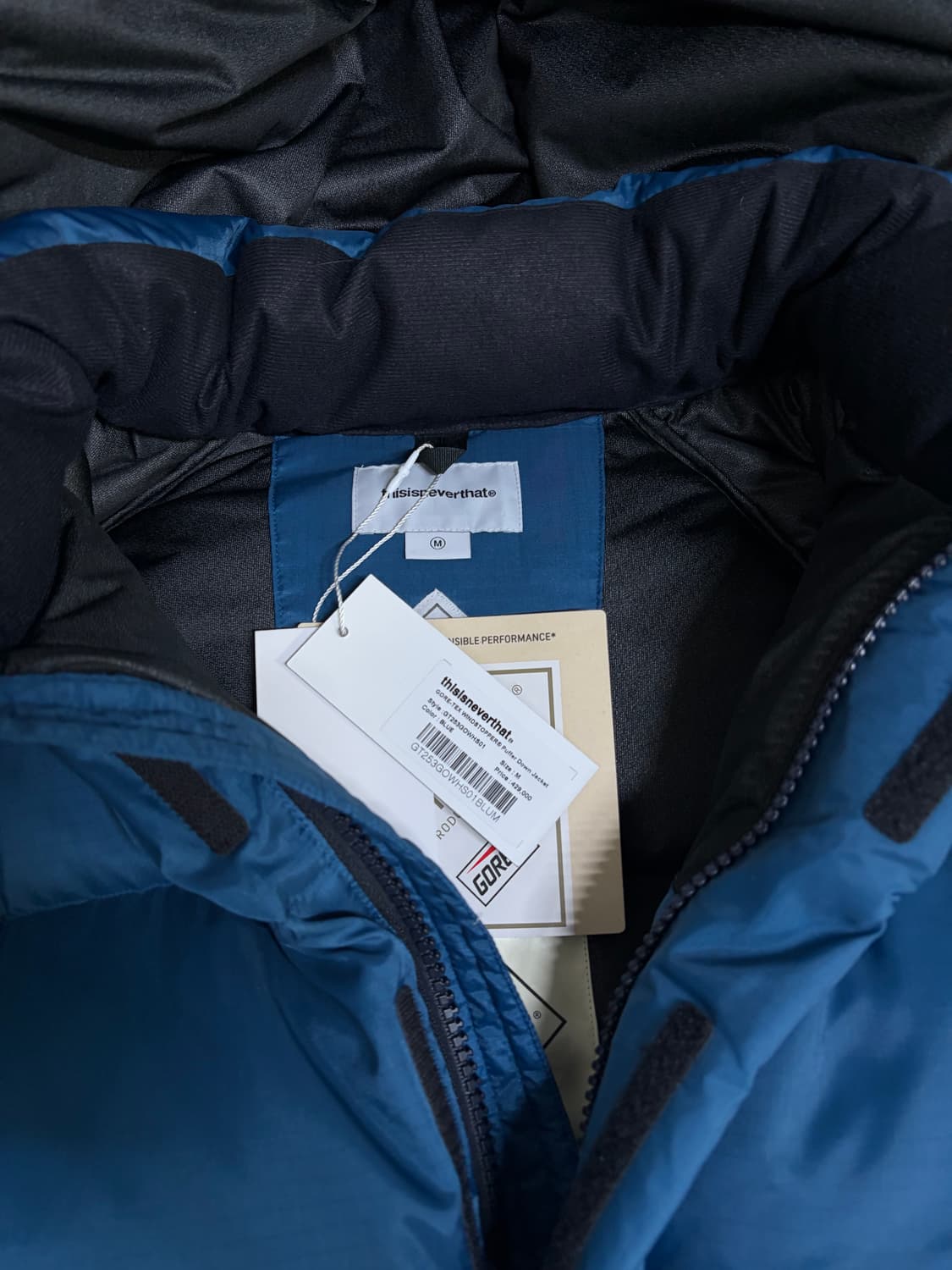 디스이즈네버댓 고어텍스 블루 패딩 M 상품이미지4