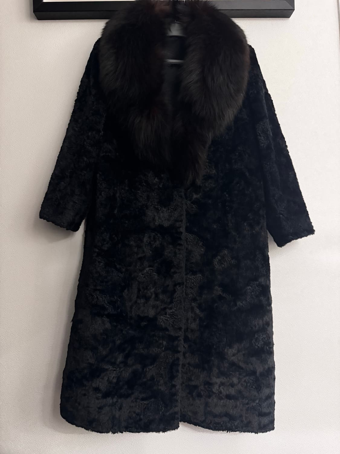 최고급 양피 카라쿨 폭스퍼 카라 양털 아스트라칸 코트 상품이미지1