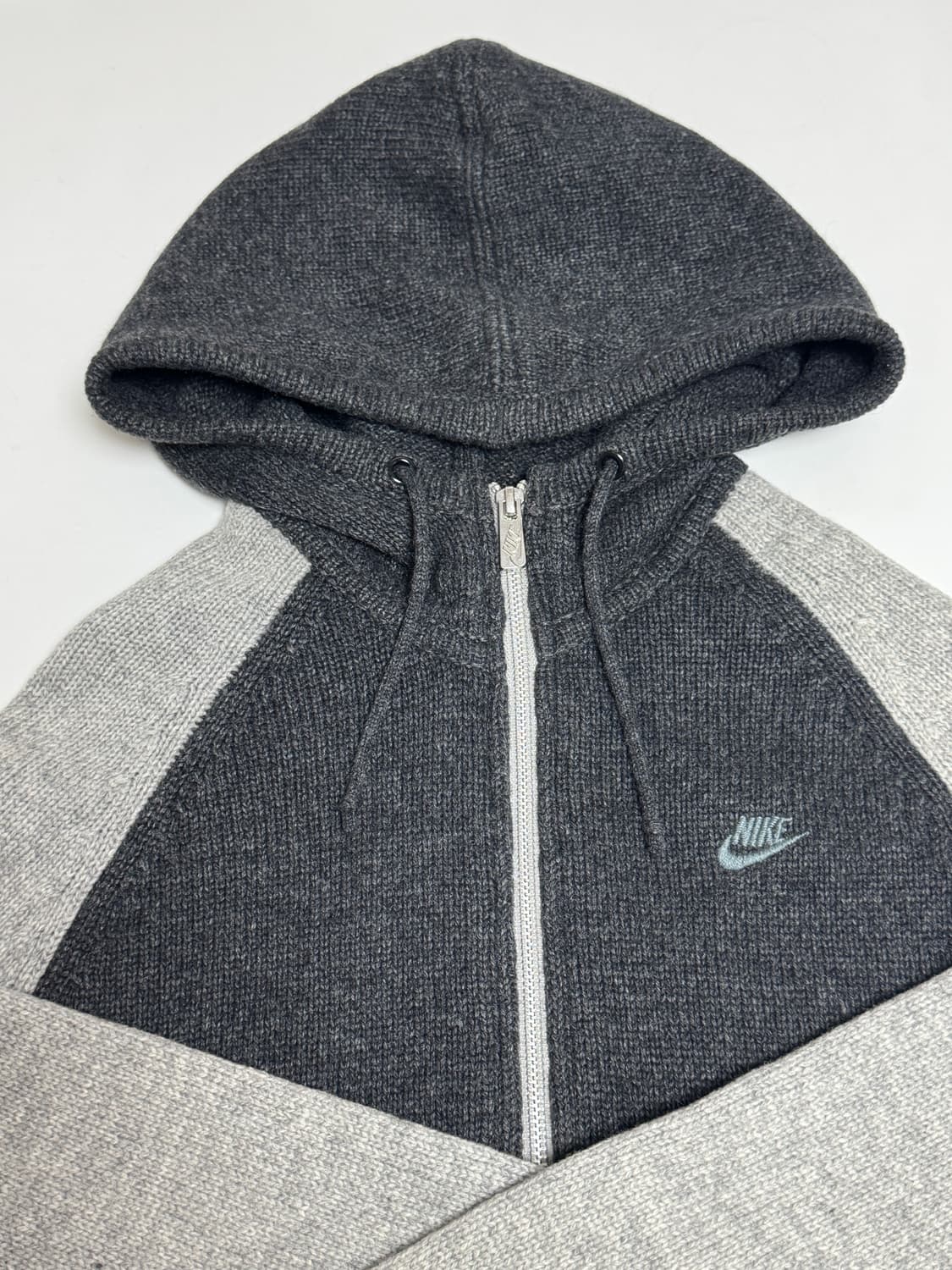 빈티지 재팬 나이키 올드스쿨 니트 후드집업 쿠앤크🩶🍪 상품이미지1