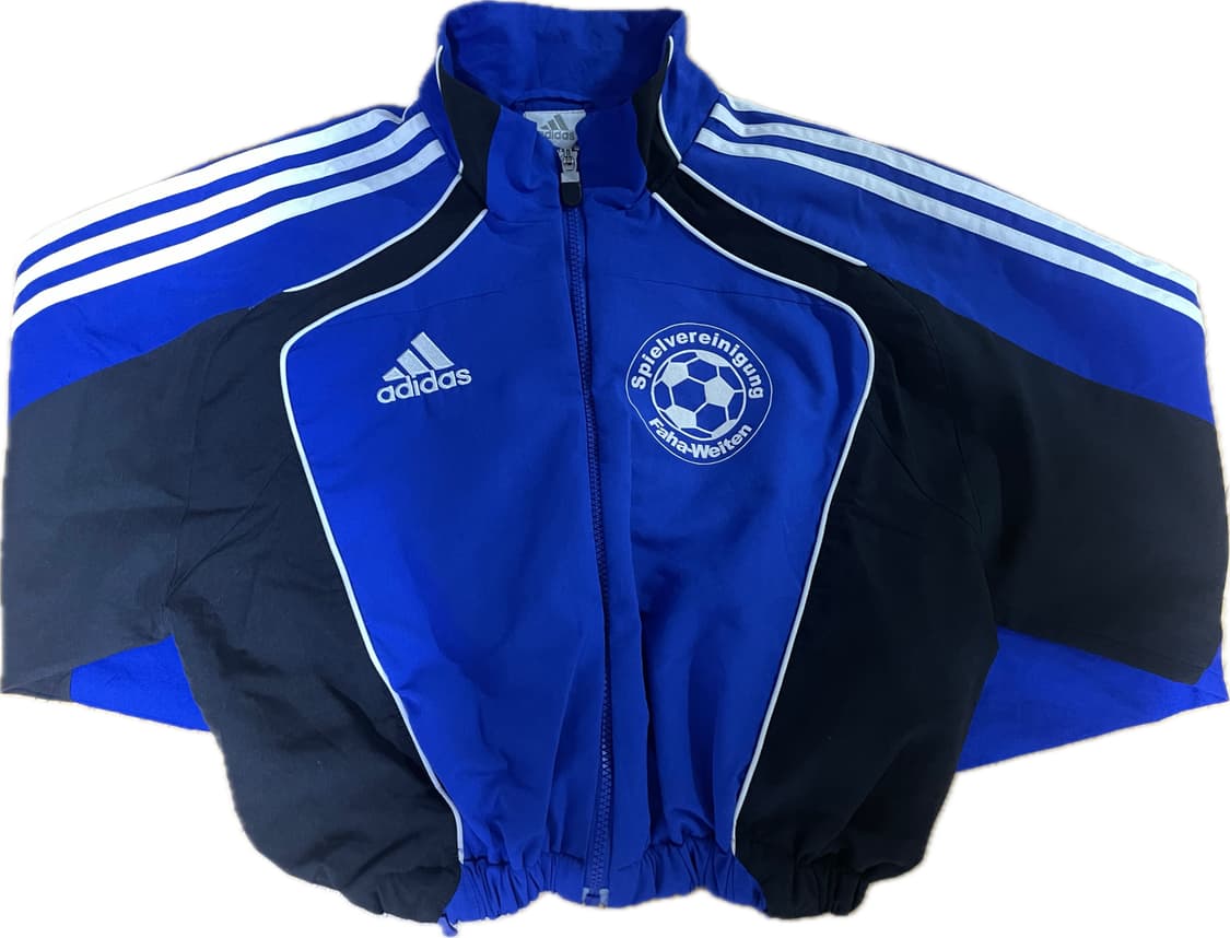 아디다스 블루 파란색 트랙 재킷 바람막이 자켓 블록코어 트레이닝 (착용샷 상품이미지1