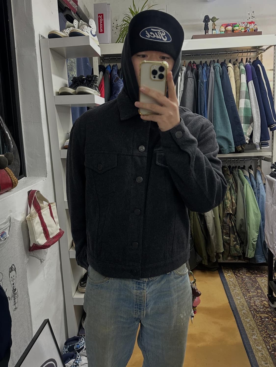 90s Armani jeans 울 트러커 자켓 XL 상품이미지9