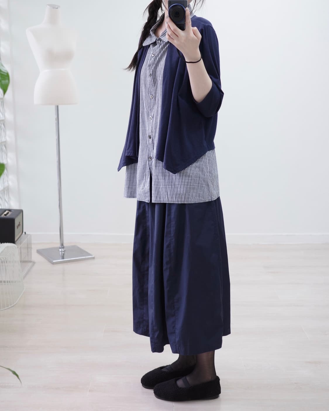  Check cardigan layered T-shirt 상품이미지7